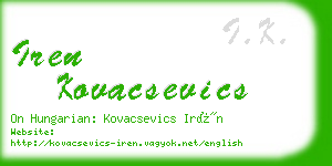 iren kovacsevics business card